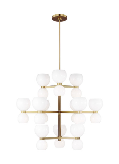 Londyn 24 Light Chandelier in Burnished Brass with Milk White Glass (454|KSC10124BBSMG)