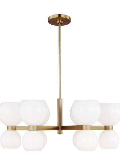 Londyn 12 Light Chandelier in Burnished Brass with Milk White Glass (454|KSC10212BBSMG)