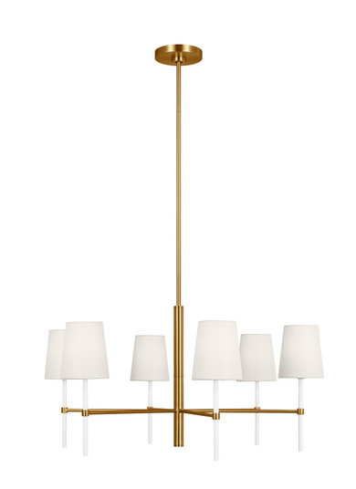 Monroe Six Light Chandelier in Burnished Brass (454|KSC1086BBSGW)