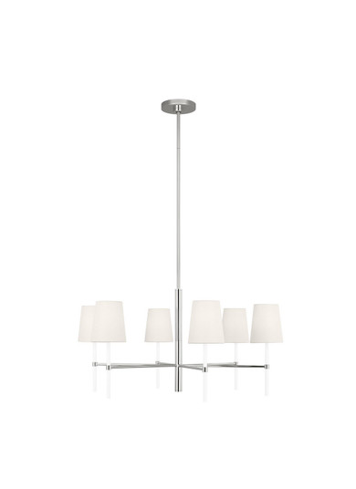 Monroe Six Light Chandelier in Polished Nickel (454|KSC1086PNGW)