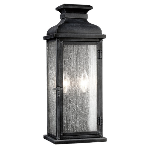 Pediment Two Light Lantern in Dark Weathered Zinc (454|OL11101DWZ)