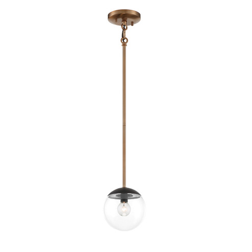 Outer Limits One Light Mini Pendant in Painted Bronze With Natural Brushed Brass (42|P1501-416)