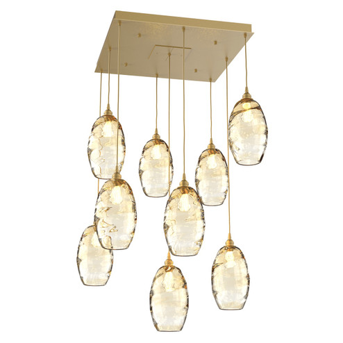 Ellisse Nine Light Pendant in Gilded Brass (404|CHB0035-09-GB-OA-C01-E2)