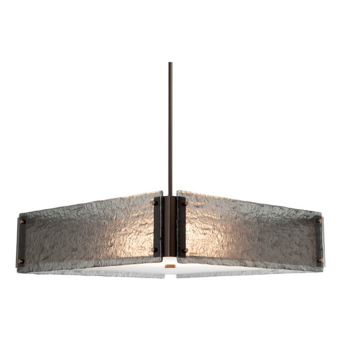 Textured Glass Four Light Chandelier in Beige Silver (404|CHB0044-23-BS-SG-001-E2)
