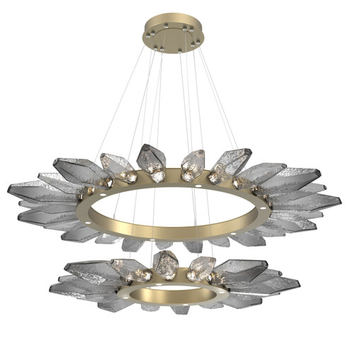 Rock Crystal LED Chandelier in Gilded Brass (404|CHB0050-2T-GB-CS-CA1-L3)