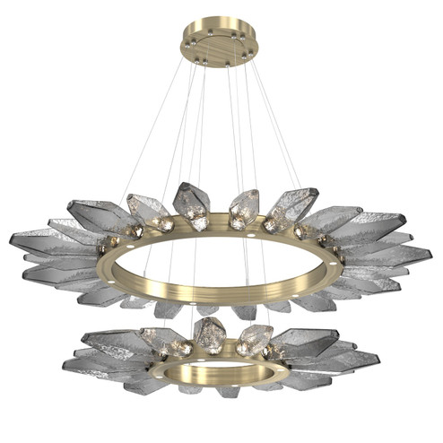 Rock Crystal LED Chandelier in Heritage Brass (404|CHB0050-2T-HB-CS-CA1-L3)