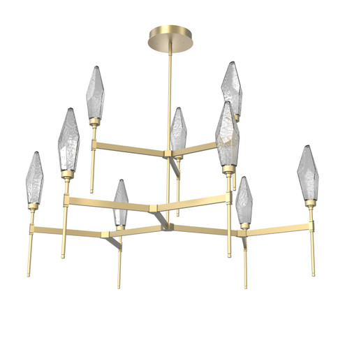 Rock Crystal LED Chandelier in Gilded Brass (404|CHB0050-54-GB-CS-001-L1)