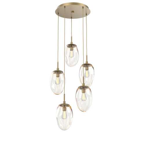 Meteo Five Light Pendant in Gilded Brass (404|CHB0063-05-GB-A-C01-E2)