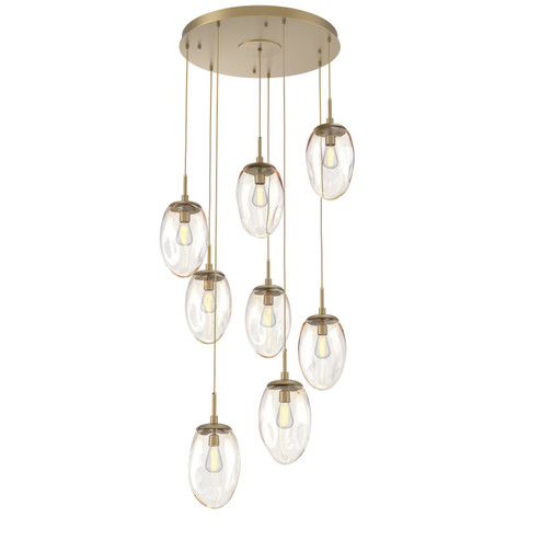 Meteo Eight Light Pendant in Gilded Brass (404|CHB0063-08-GB-A-C01-E2)