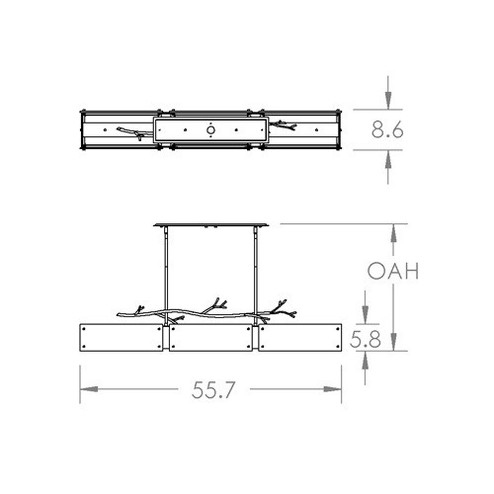 Ironwood Linear Chandelier in Gilded Brass (404|PLB0032-0C-GB-FG-001-E2)