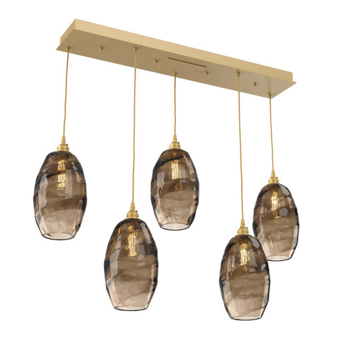 Ellisse Linear Pendant in Gilded Brass (404|PLB0035-05-GB-OB-C01-E2)