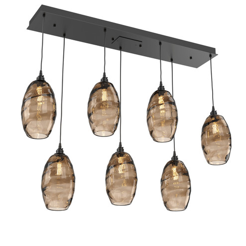 Ellisse Linear Pendant in Matte Black (404|PLB0035-07-MB-OB-C01-E2)