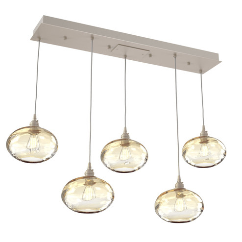 Coppa Linear Pendant in Beige Silver (404|PLB0036-05-BS-OA-C01-E2)