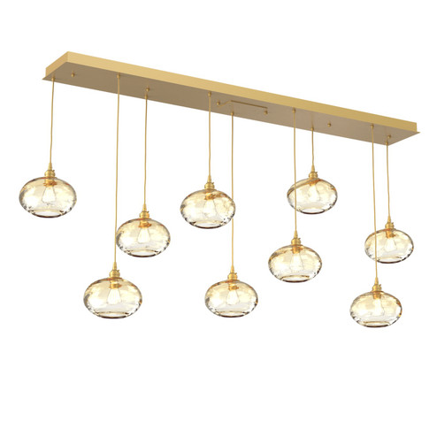 Coppa Nine Light Pendant in Gilded Brass (404|PLB0036-09-GB-OA-C01-E2)