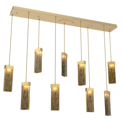 Parallel LED Pendant in Gilded Brass (404|PLB0042-09-GB-BG-C01-L3)