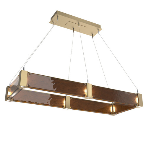 Parallel LED Chandelier in Gilded Brass (404|PLB0042-R1-GB-BG-CA1-L3)