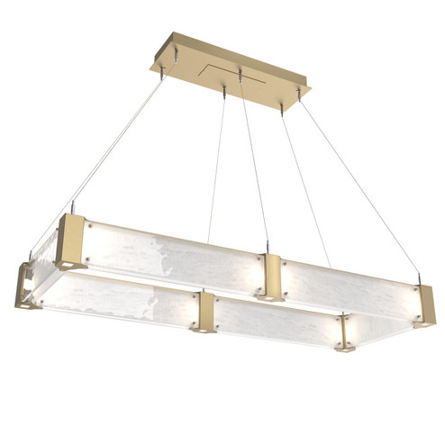 Parallel LED Chandelier in Gilded Brass (404|PLB0042-R1-GB-CG-CA1-L1)