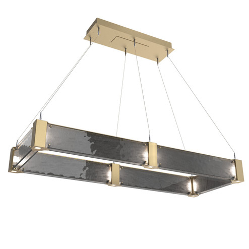 Parallel LED Chandelier in Gilded Brass (404|PLB0042-R1-GB-SG-CA1-L1)