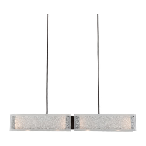 Textured Glass Six Light Linear Chandelier in Matte Black (404|PLB0044-44-MB-IW-001-E2)