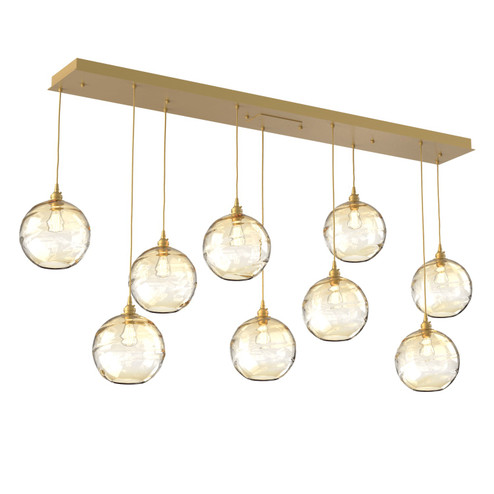 Terra Linear Pendant in Gilded Brass (404|PLB0047-09-GB-OA-C01-E2)