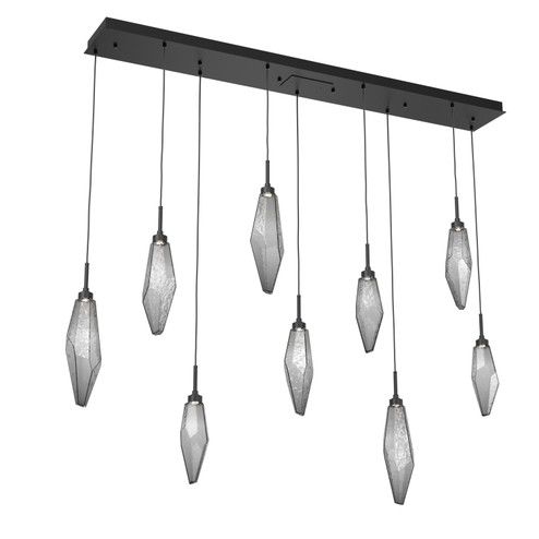 Rock Crystal LED Linear Pendant in Matte Black (404|PLB0050-09-MB-CS-C01-L3)