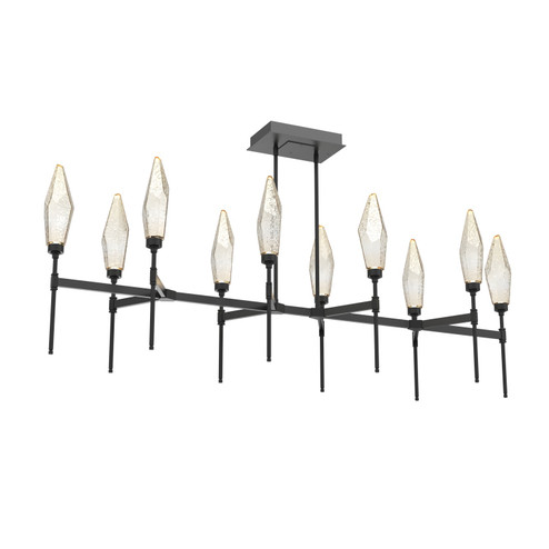 Rock Crystal LED Linear Suspension in Matte Black (404|PLB0050-67-MB-CA-001-L1)