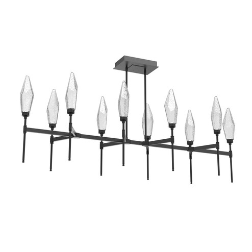 Rock Crystal LED Linear Suspension in Matte Black (404|PLB0050-67-MB-CC-001-L3)