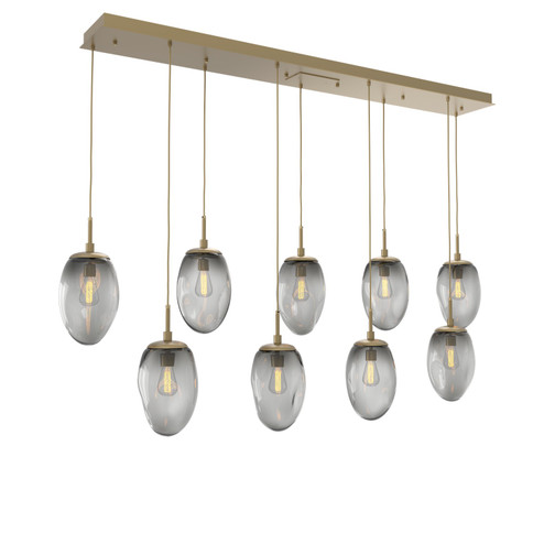 Meteo Nine Light Pendant in Gilded Brass (404|PLB0063-09-GB-S-C01-E2)