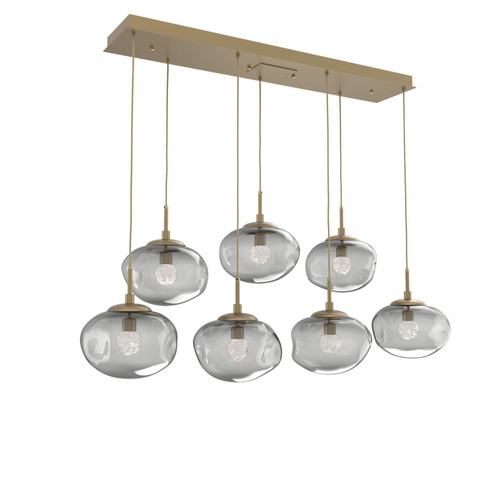 Nebula LED Linear Pendant in Gilded Brass (404|PLB0068-07-GB-FS-C01-L3)
