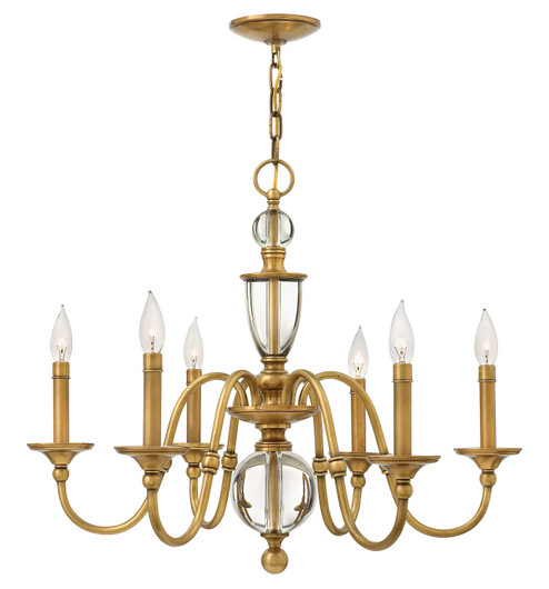 Eleanor LED Chandelier in Heritage Brass (13|4956HB)