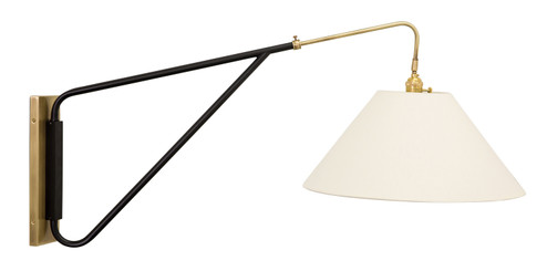 Wall Swing One Light Wall Sconce in Antique Brass/Black (30|WS731-ABBLK)