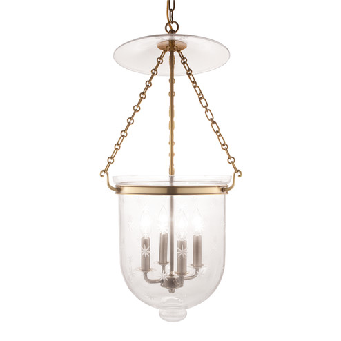 Hampton Four Light Pendant in Aged Brass (70|255-AGB-C3)