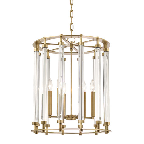 Haddon Six Light Lantern in Aged Brass (70|2818-AGB)