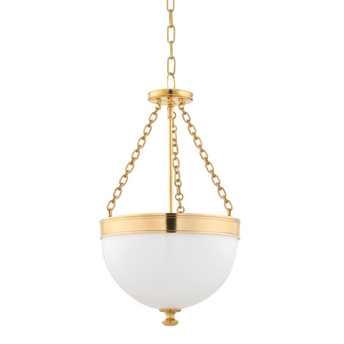 Barrington Three Light Pendant in Aged Brass (70|324-AGB)