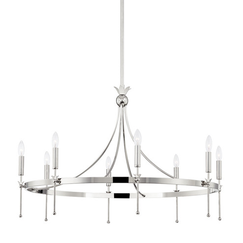 Gates Eight Light Chandelier in Polished Nickel (70|4338-PN)