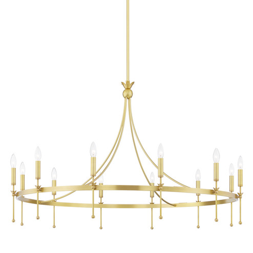Gates 12 Light Chandelier in Aged Brass (70|4351-AGB)