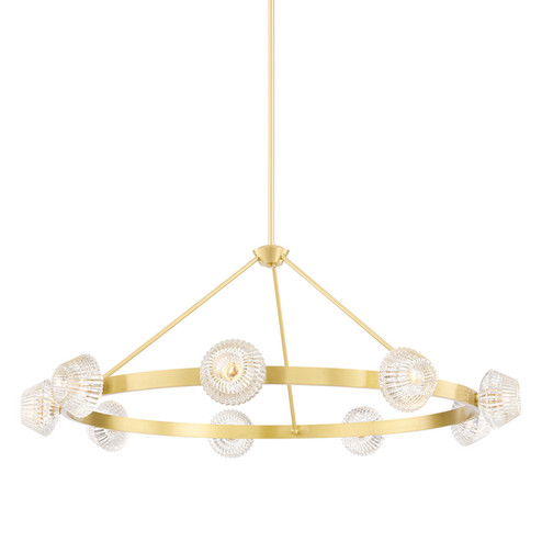 Barclay Nine Light Chandelier in Aged Brass (70|6150-AGB)