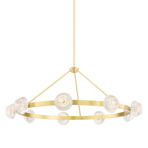 Barclay Nine Light Chandelier in Aged Brass (70|6150-AGB)