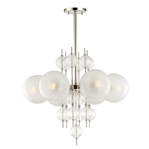 Calypso Six Light Chandelier in Polished Nickel (70|6427-PN)