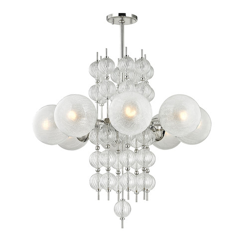 Calypso Eight Light Chandelier in Polished Nickel (70|6433-PN)