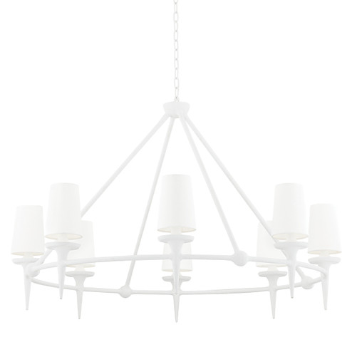 Torch Eight Light Chandelier in White Plaster (70|6648-WP)