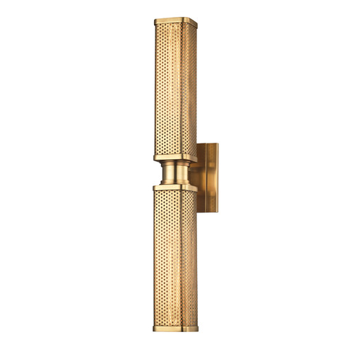 Gibbs Two Light Wall Sconce in Aged Brass (70|7032-AGB)