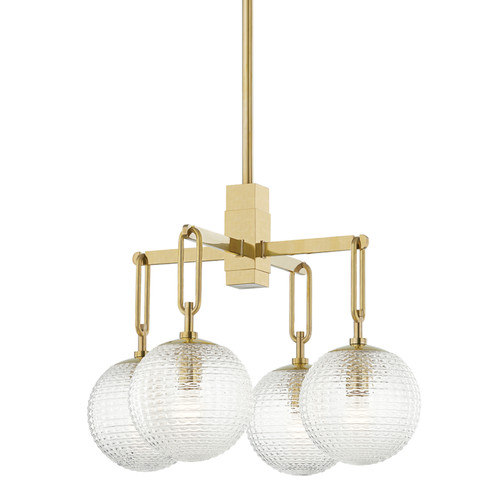 Jewett Four Light Chandelier in Aged Brass (70|7104-AGB)