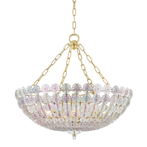 Floral Park Eight Light Chandelier in Aged Brass (70|8224-AGB)
