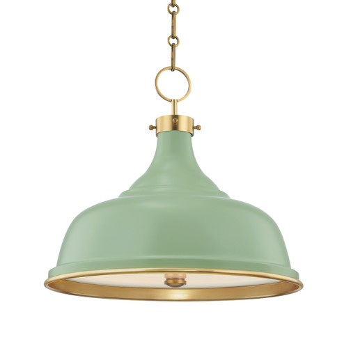 Painted No. 1 Three Light Pendant in Aged Brass (70|MDS300-AGB/LFG)