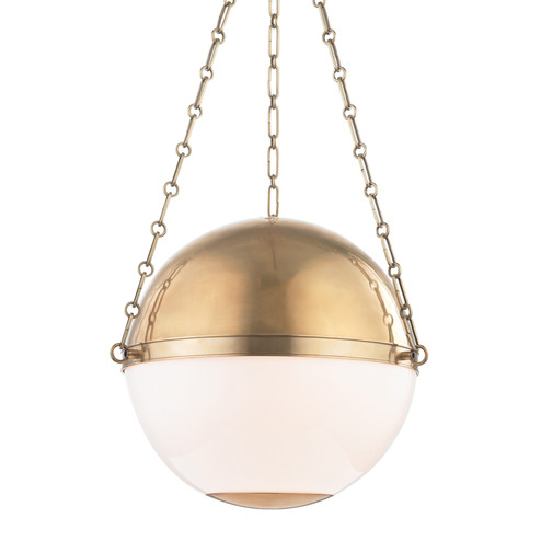 Sphere No.2 Three Light Pendant in Aged Brass (70|MDS751-AGB)