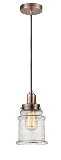 Whitney One Light Mini Pendant in Antique Copper (405|100AC-10BK-0H-AC-G184)