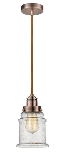 Winchester One Light Mini Pendant in Antique Copper (405|100AC-10CR-2H-AC-G184)