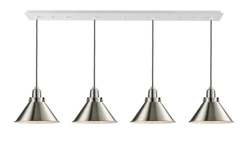 Winchester Four Light Linear Pendant in White (405|124W-10GY-2H-SN-M10-SN)