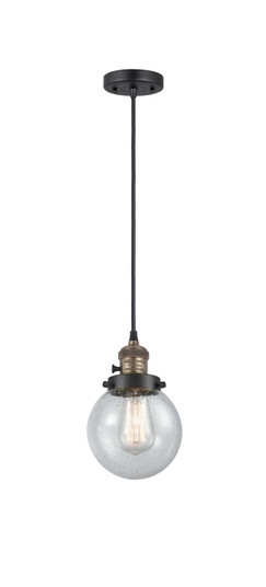 Franklin Restoration One Light Mini Pendant in Black Antique Brass (405|201CSW-BAB-G204-6)